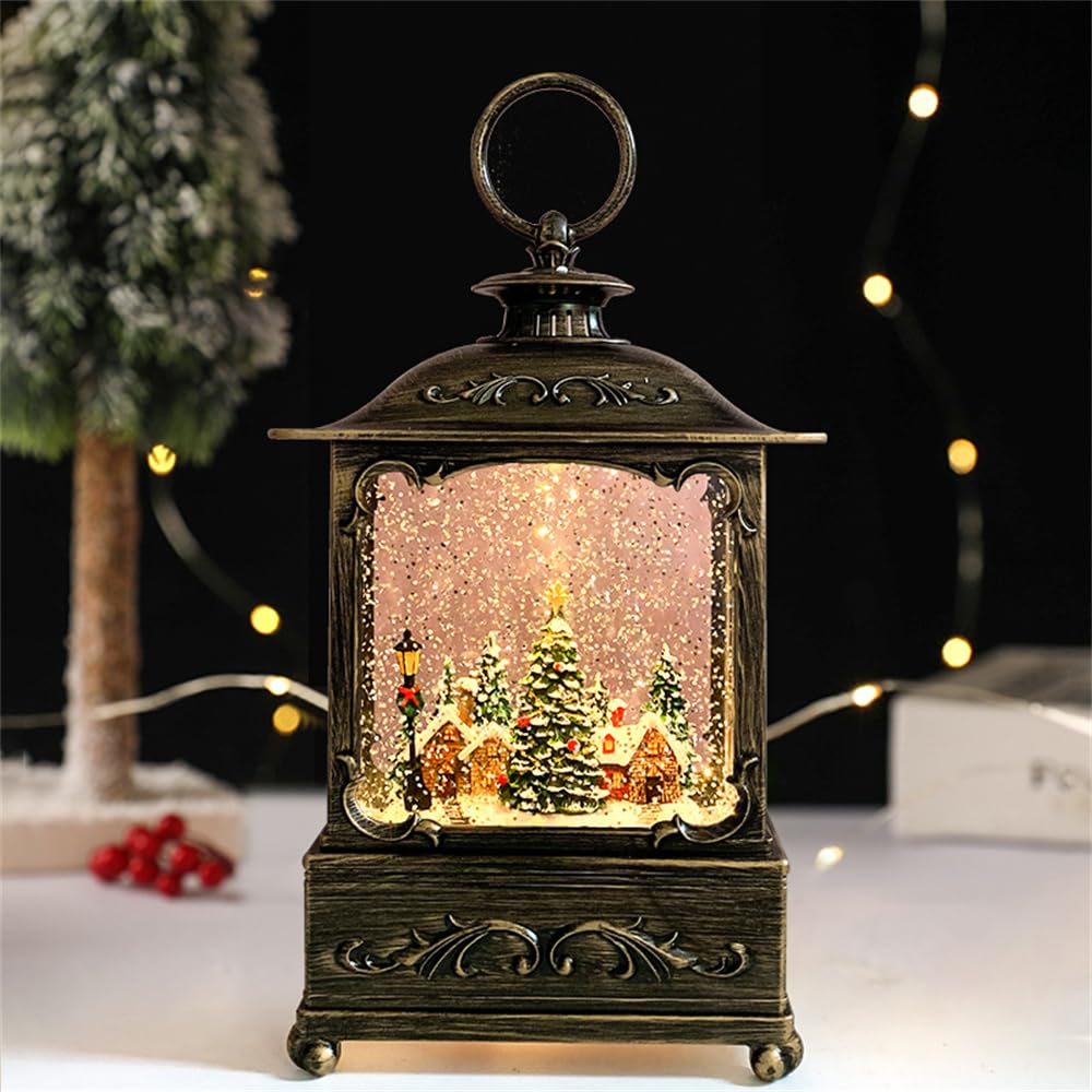 Amazon.co.jp: スノードームランタン USB+音楽クリスマスウォーター